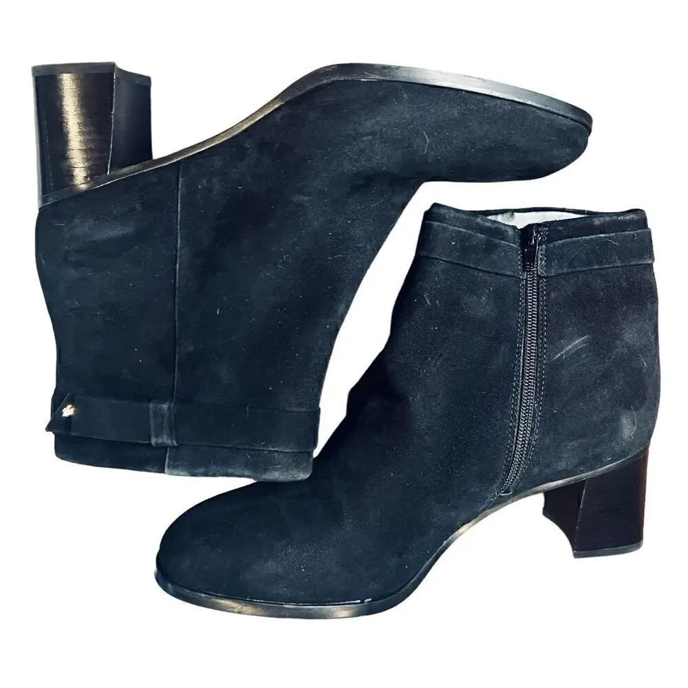 Kate Spade Knott Mid Boots in Black Suede NWOB Size 10 1/2